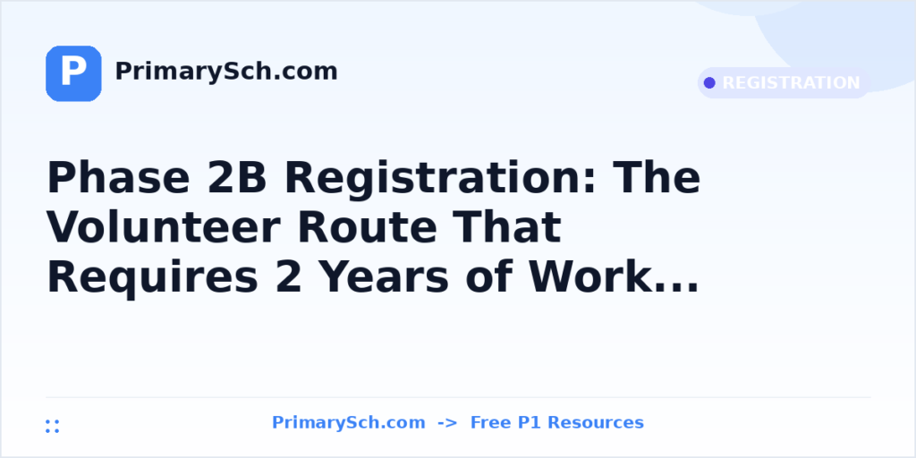 Phase 2B Registration: The Volunteer Route That Requires 2 Years of Work