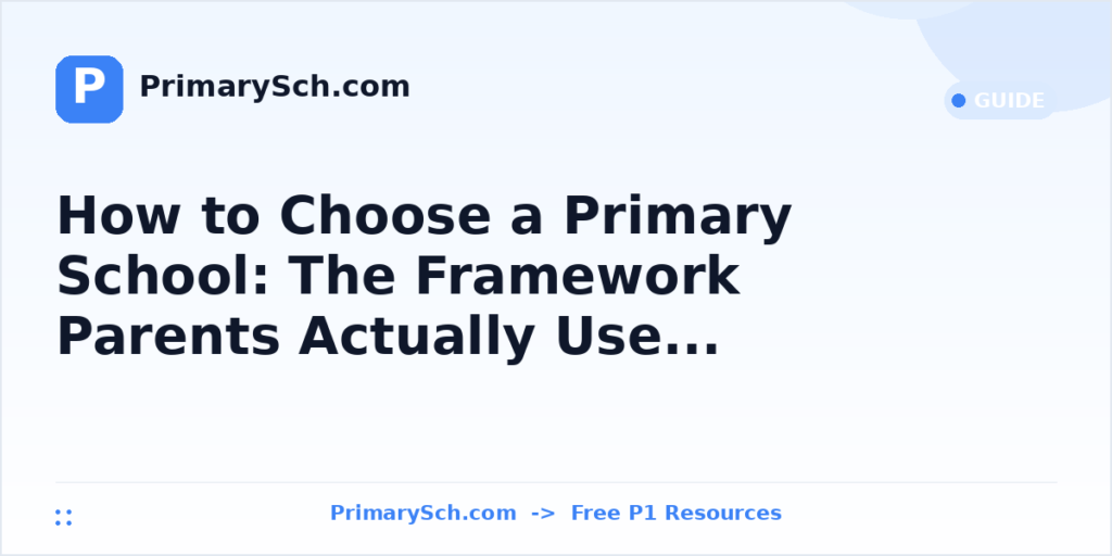 How to Choose a Primary School: The Framework Parents Actually Use