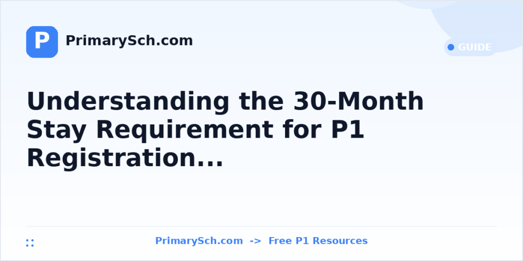 Understanding the 30-Month Stay Requirement for P1 Registration