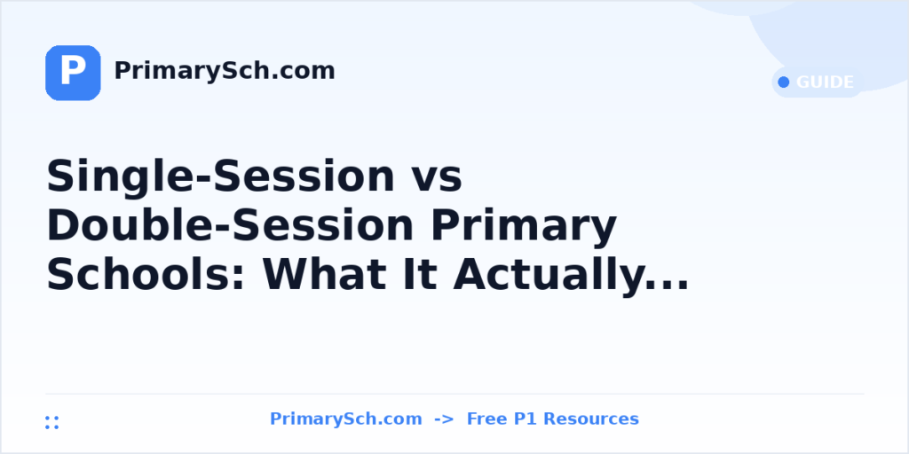 Single-Session vs Double-Session Primary Schools: What It Actually Means